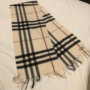 Burberry cashmere scarf - ivory white